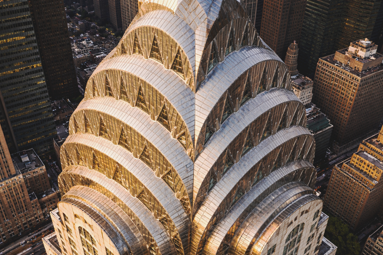 The radiating crown of the Chrysler Building