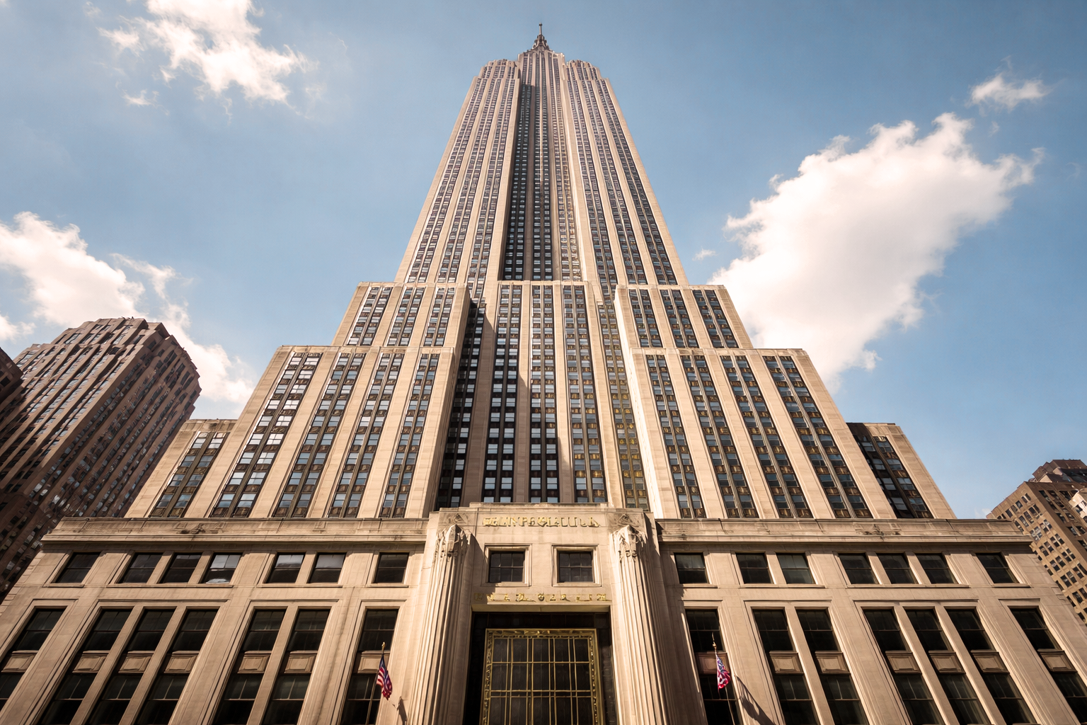 Looking up at the Empire State Building
