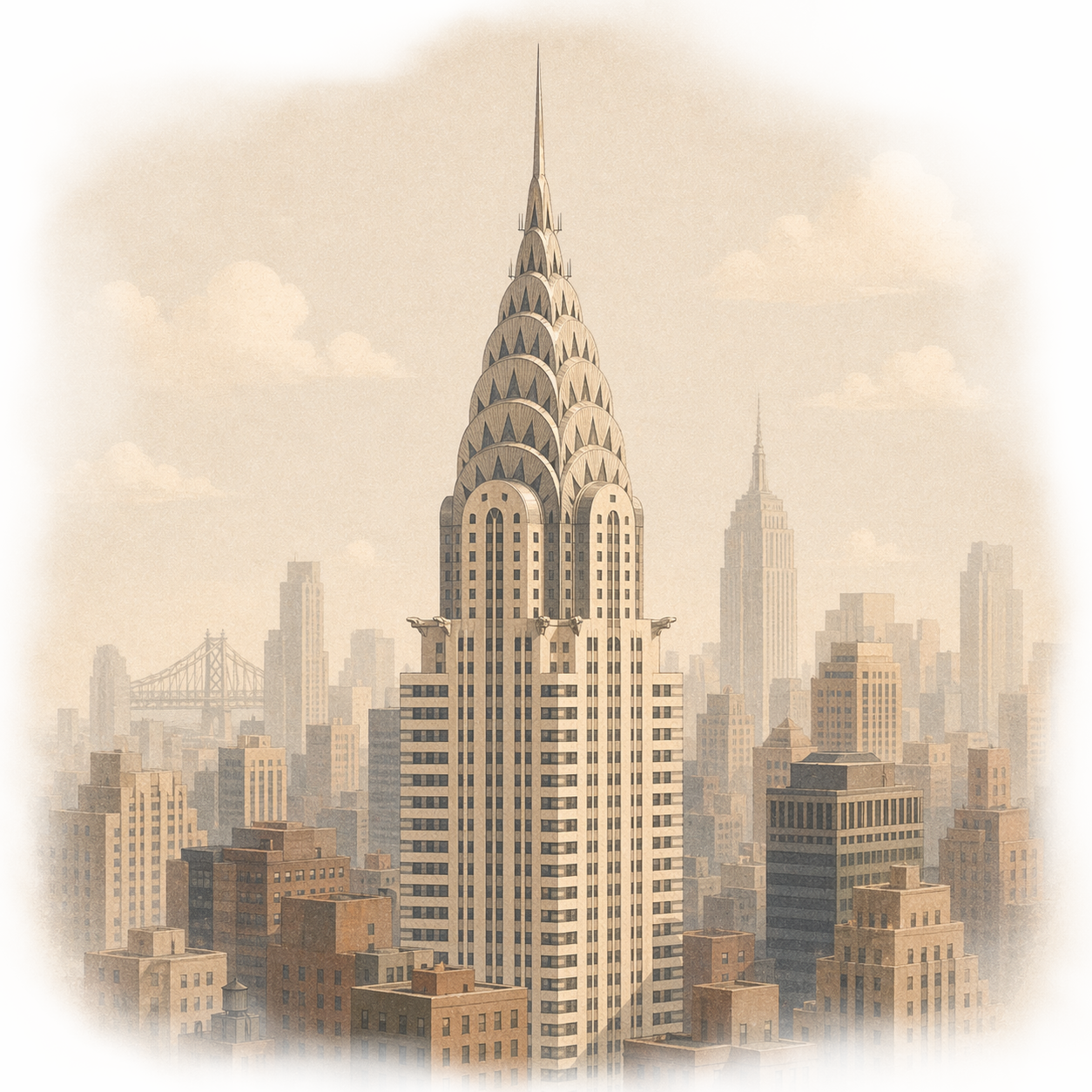 An illustration of the Chrysler building