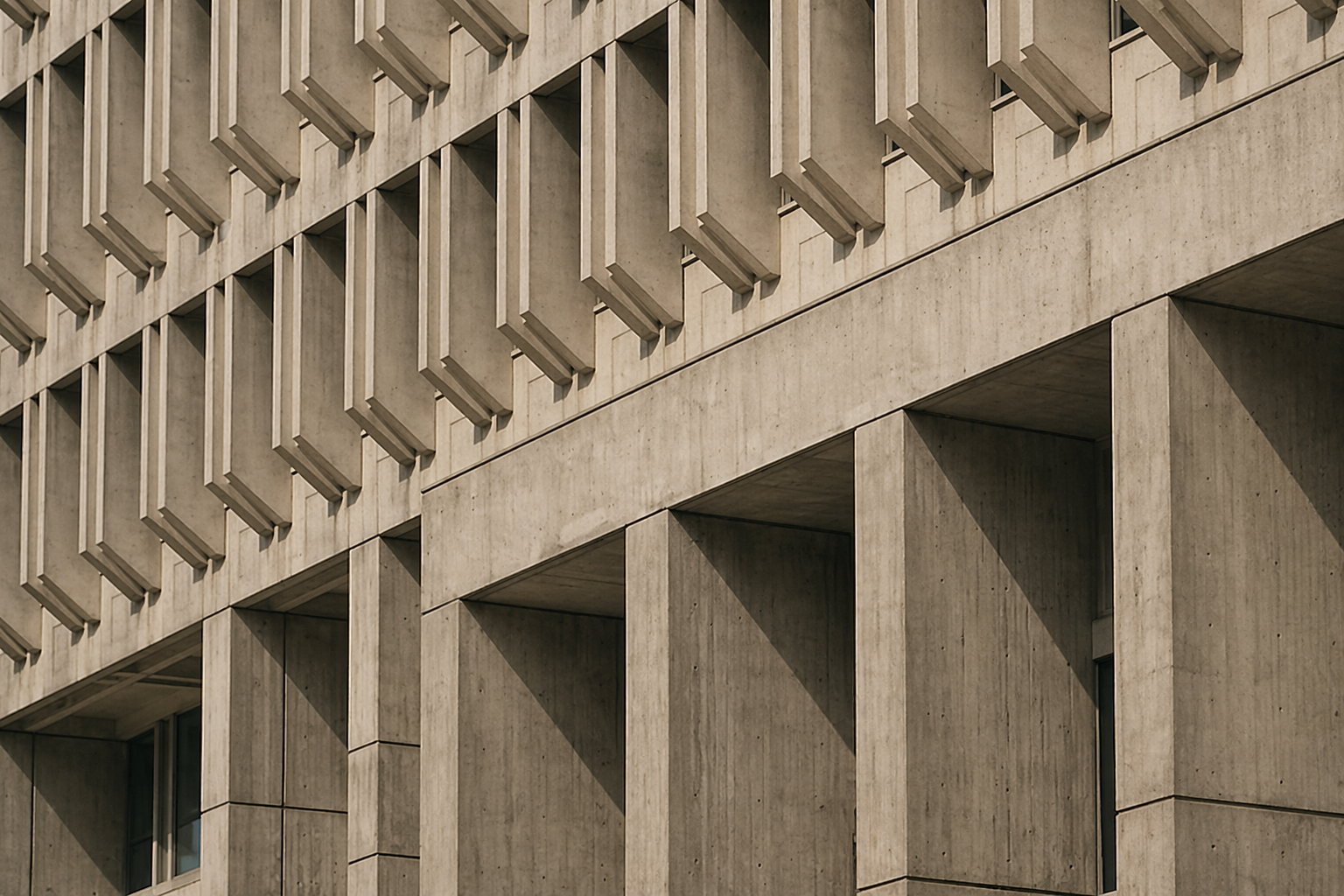 Rigid lines on the outside of Boston City Hall