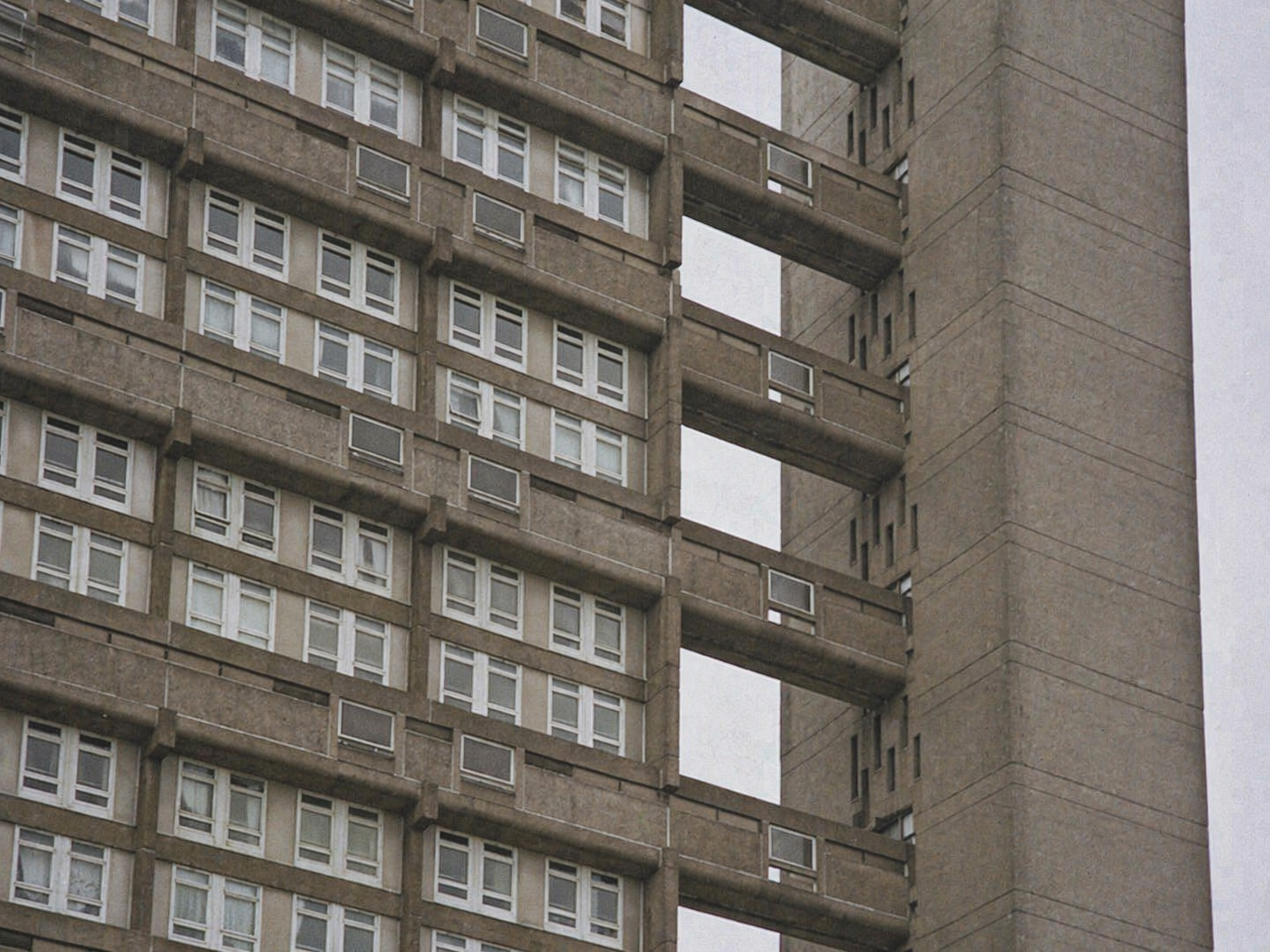 The elevator shaft of the Trellick Tower in London