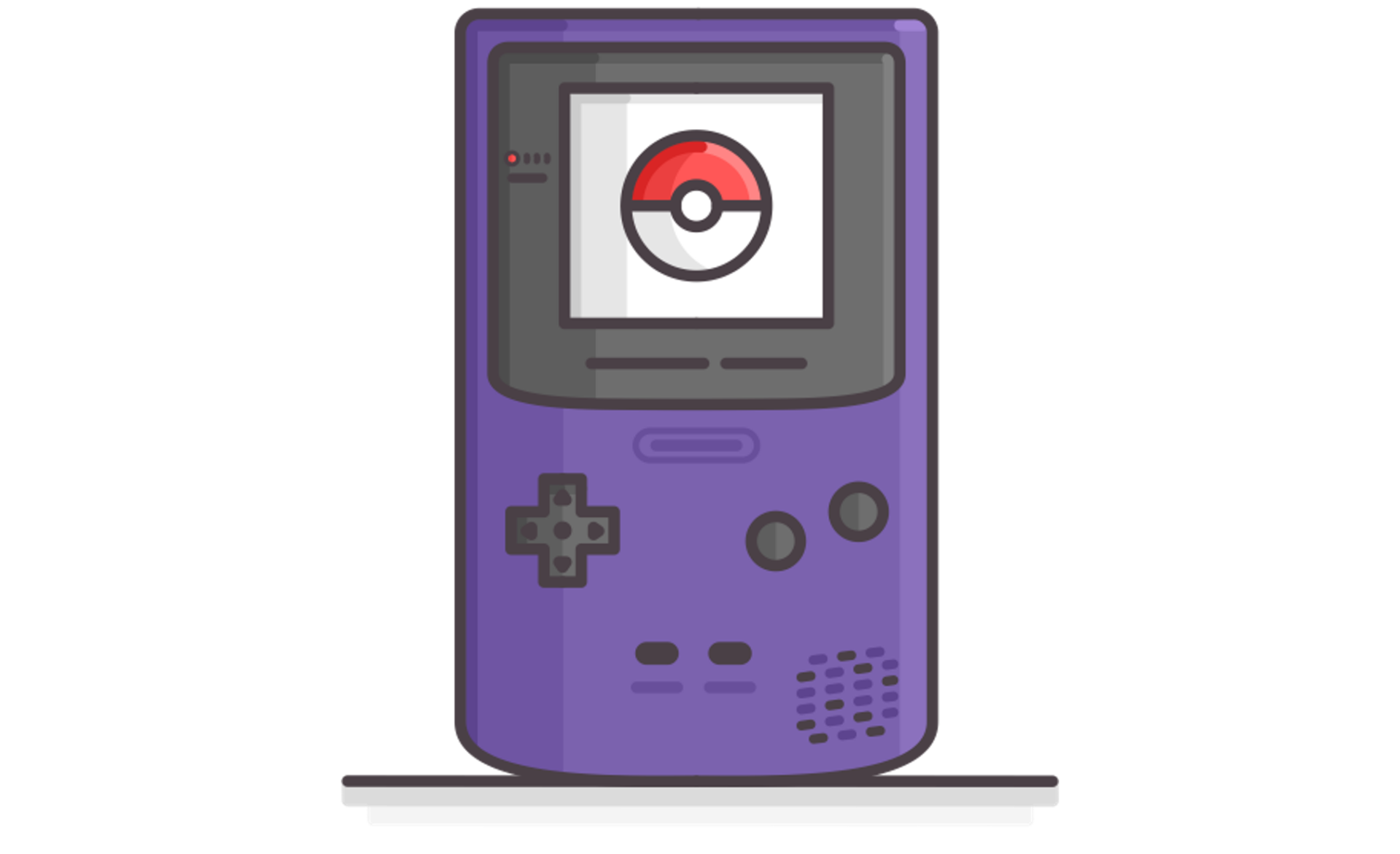 Icon of a purple Gameboy Color with Pokemon on the screen