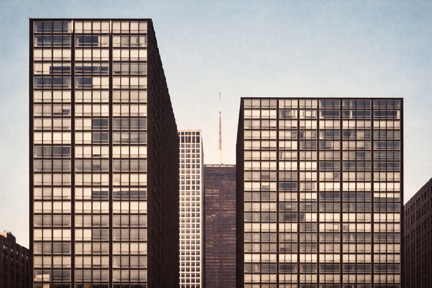 International Style 2 The boxy shapes of two International Style buildings