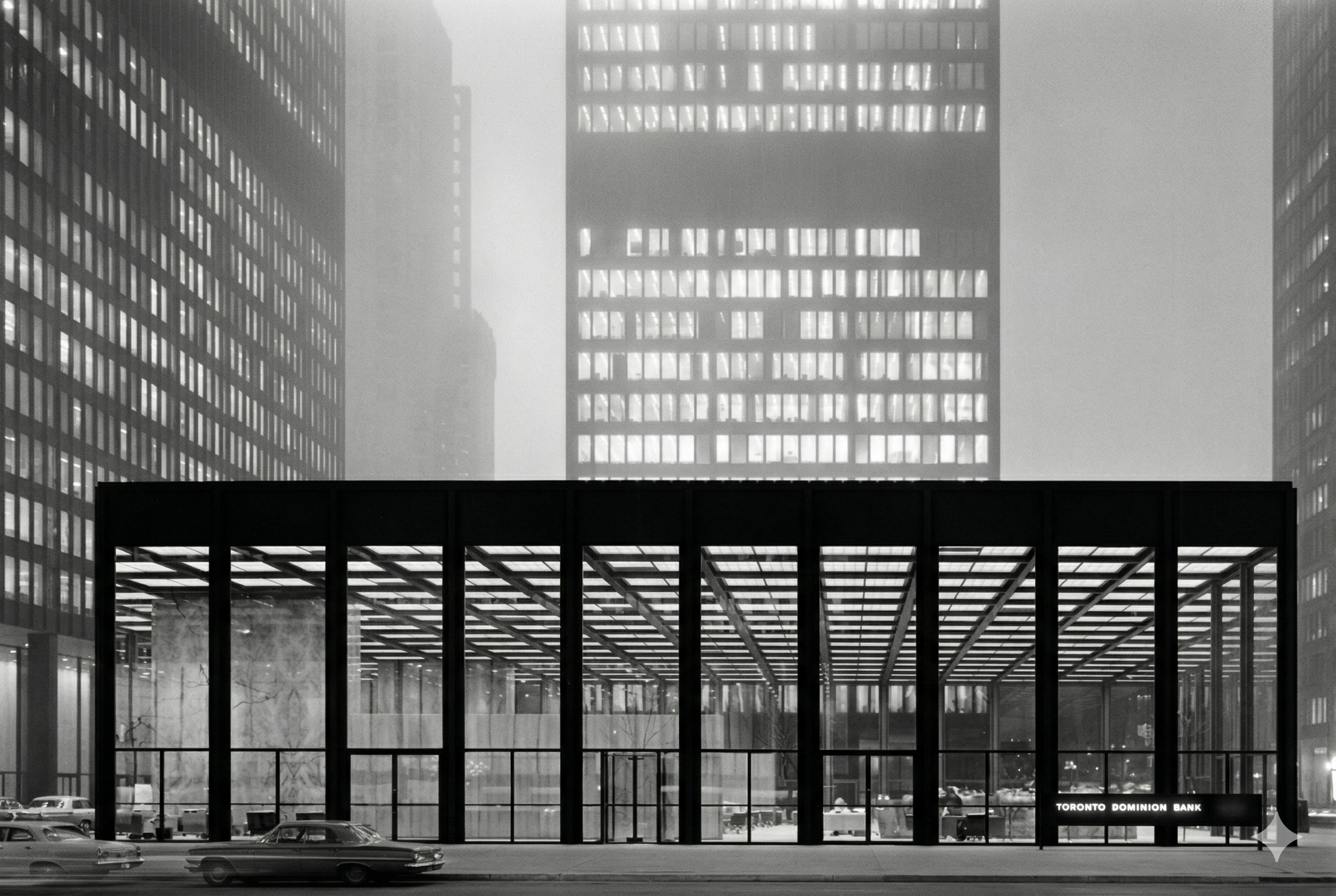 Strong straight lines Strong straight lines of an International Style building