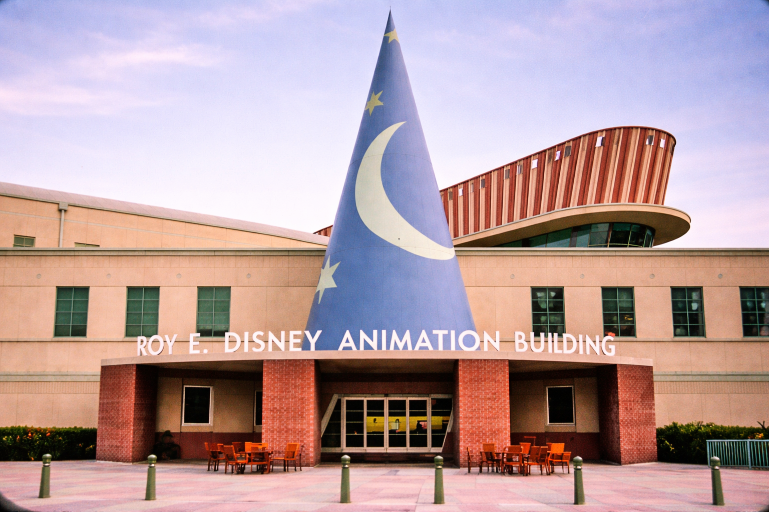 The Roy E. Disney Animation Building, complete with Mickey's wizard hat
