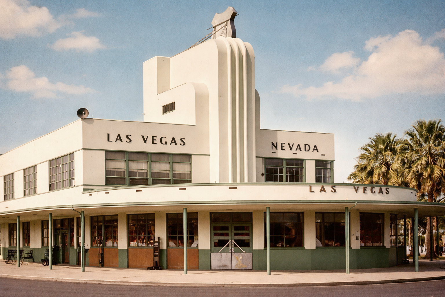 Grooved decorations A Streamline Moderne transit center