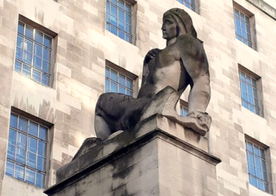 Stylized Art Deco sculpture of a man