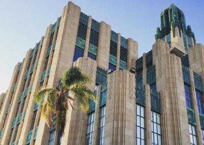 Rectangular outline of an Art Deco building