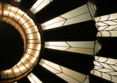 Close up of an Art Deco radial design