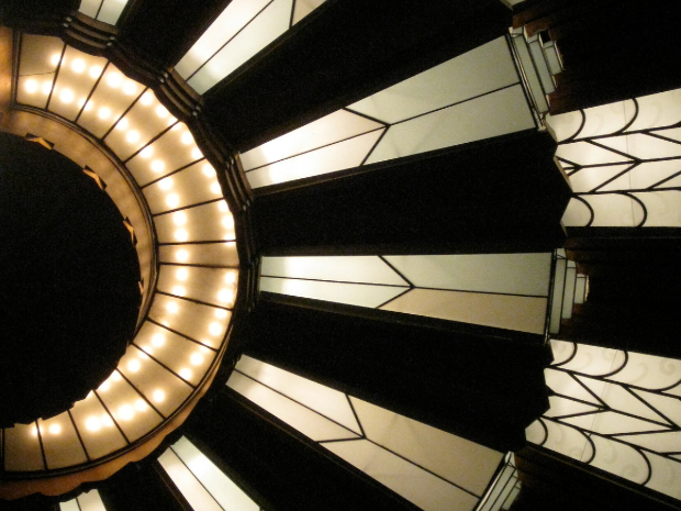 Close up of an Art Deco radial design