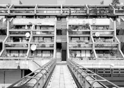 Decaying London Brutalist housing complex