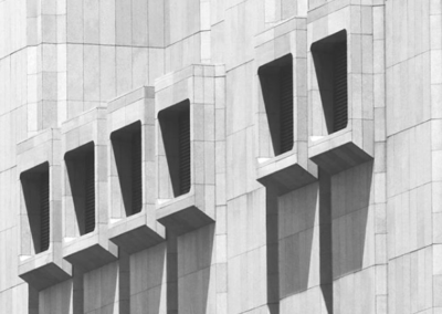 Close up of Brutalist building ventilation openings