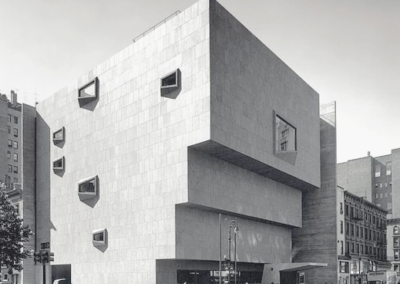 Brutalist Met Breuer building with sharp overhangs