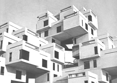 Cubic shapes of Habitat 67 in Montreal