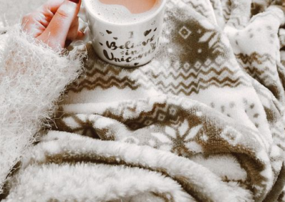 Comfy blanket and hot chocolate