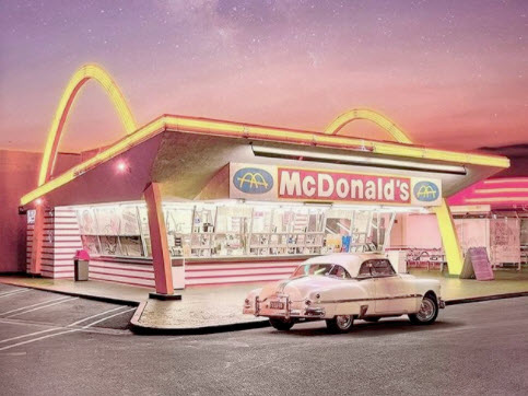 Parabolic arches at Downey, CA McDonald's | Bel Air Baby | Instagram